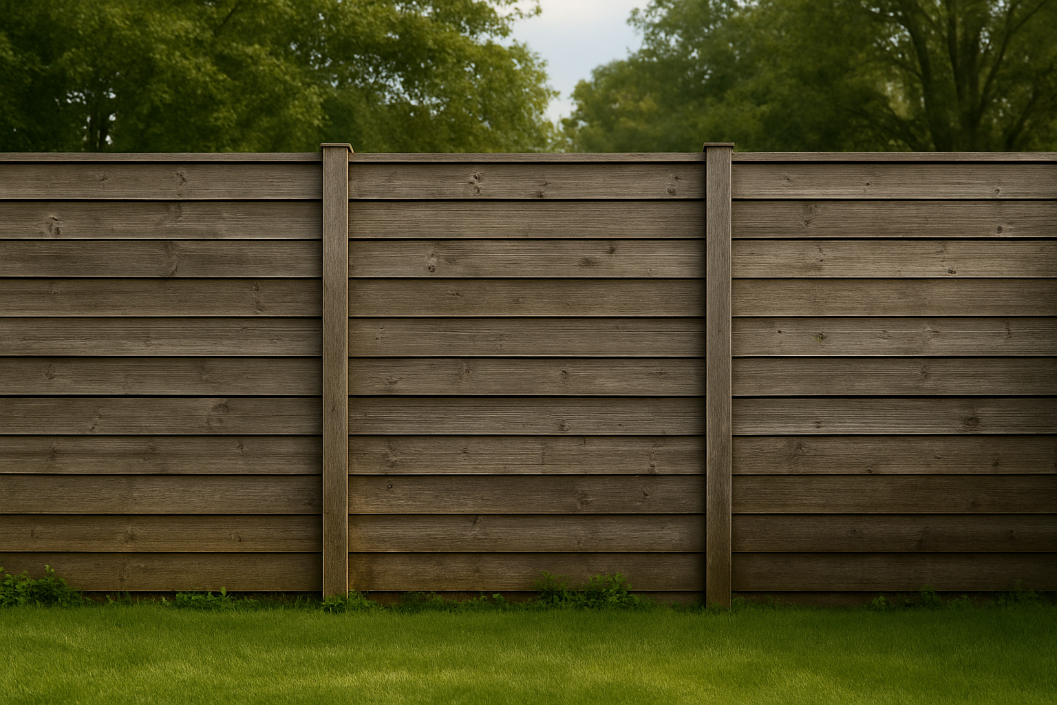 Weathered traditional wood fence