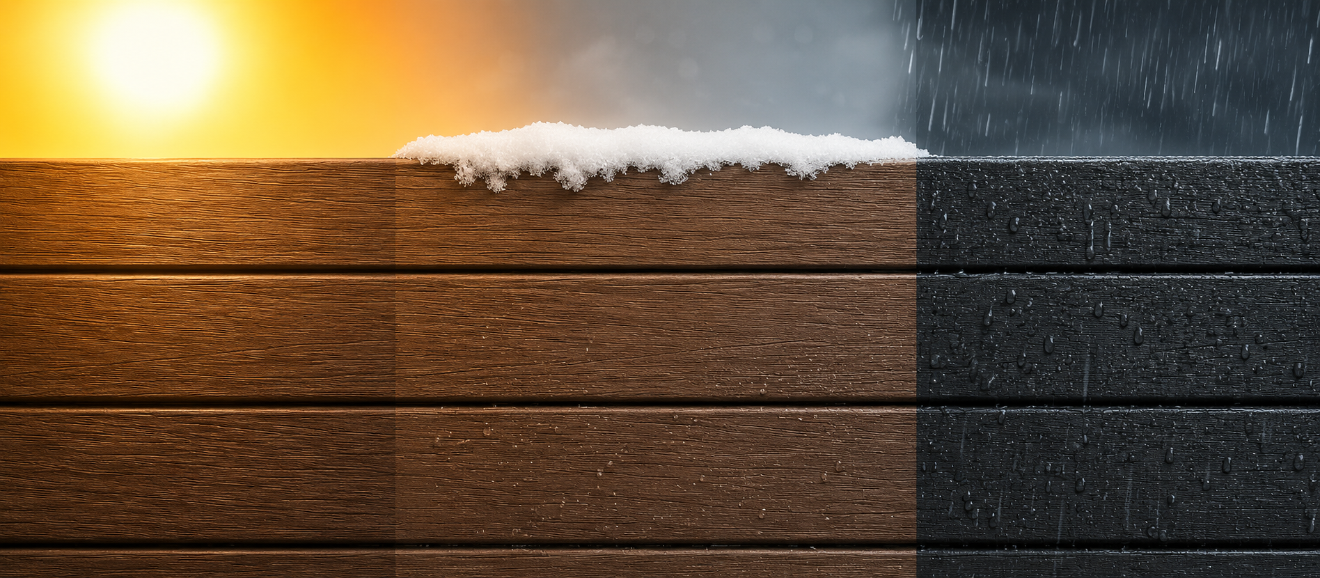 DuraSlat material performance under sun, freeze, and rain conditions